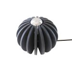 Lampe à poser Wrecking noir en bois teinté, design arrondi avec éclairage doux et ambiance contemporaine