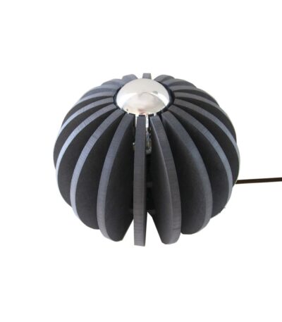 Lampe à poser Wrecking noir en bois teinté, design arrondi avec éclairage doux et ambiance contemporaine