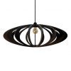 Suspension Rolling Black Suspension bois design Rolling Black Ø70 cm, luminaire contemporain noir