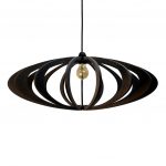 Suspension Rolling Black Suspension bois design Rolling Black Ø70 cm, luminaire contemporain noir