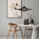 Suspension bois noir Singing D65cm (Sans Diffuseur) (1) Suspension bois noir SINGING - D65