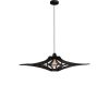 Suspension bois noir SINGING D65 design contemporain en bois teinté noir avec structure aérienne et éclairage doux