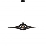 Suspension bois noir Singing (Sans Diffuseur) Suspension bois noir SINGING D65 design contemporain en bois teinté noir avec structure aérienne et éclairage doux