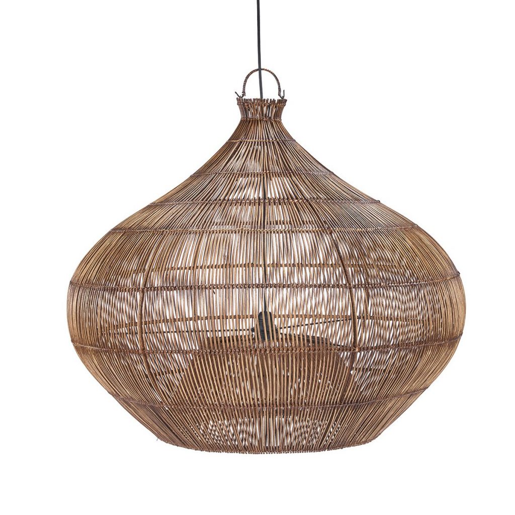 Suspension Gourd du Désert – L en rotin tressé naturel grand format
