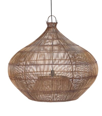 Suspension Gourd du Désert – L en rotin tressé naturel grand format