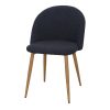 Chaise tapissée Freda en tissu avec pieds effet bois, style contemporain, chaise salle à manger confortable