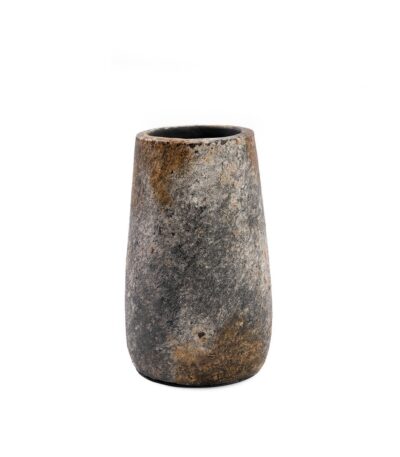Vase Effrayant – Gris Antique – S en terre cuite, vase décoratif sculpté pour fleurs séchées