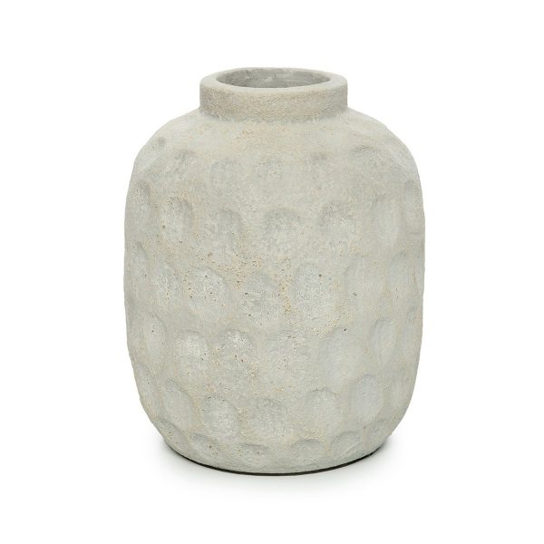 Vase Tendance - Béton - L en terre cuite, vase décoratif style minéral pour fleurs séchées