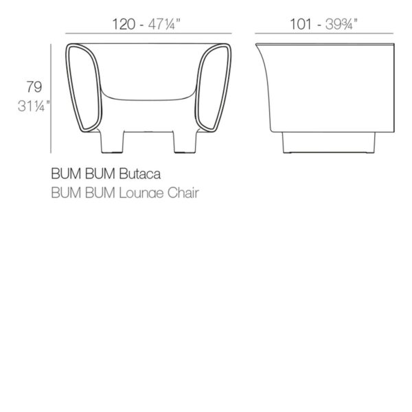 Fauteuil lounge Bum Bum - Vondom