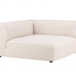 Module d’angle canapé Malo beige en tissu coton et lin, élément modulable avec assise profonde pour salon contemporain