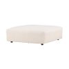 Module pouf canapé Malo beige en tissu coton et lin, pouf modulable pour salon avec assise large