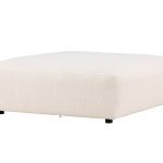Module pouf canapé Malo beige en tissu coton et lin, pouf modulable pour salon avec assise large
