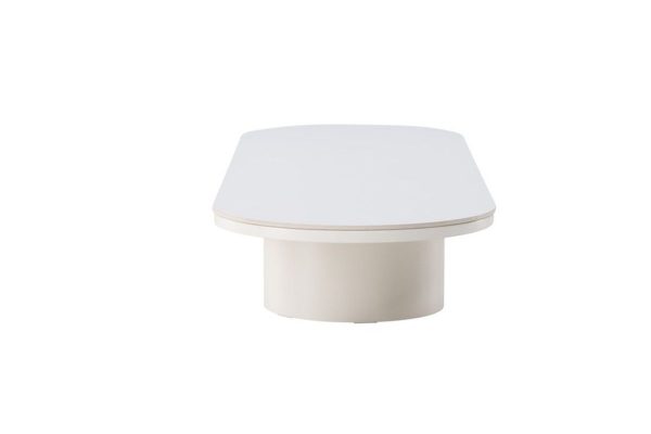 Table basse Alba beige 190 x 60 cm – Pierre frittée
