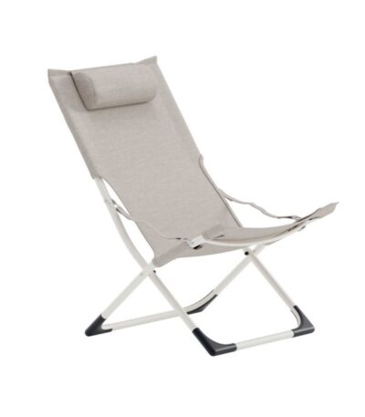 Transat Sélia pliant avec coussin cervical – chaise longue extérieure