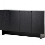 Buffet Tyra noir avec portes, meuble de rangement design épuré pour salon ou salle à manger