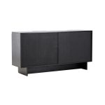 Buffet Tyra noir avec portes, meuble de rangement design épuré pour salon ou salle à manger