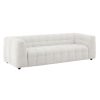 Canapé 3 places Marylou beige en tissu polyester, canapé 3 places design arrondi pour salon