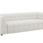 Canapé 3 places Marylou beige en tissu polyester, canapé 3 places design arrondi pour salon