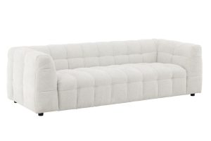 canapé 3 places marylou beige (1) Canapé 3 places Marylou beige en tissu polyester, canapé 3 places design arrondi pour salon