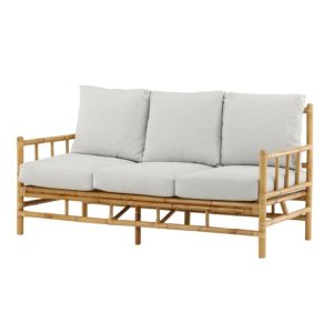 Canapé en rotin Sada 3 places avec coussins pour espace détente