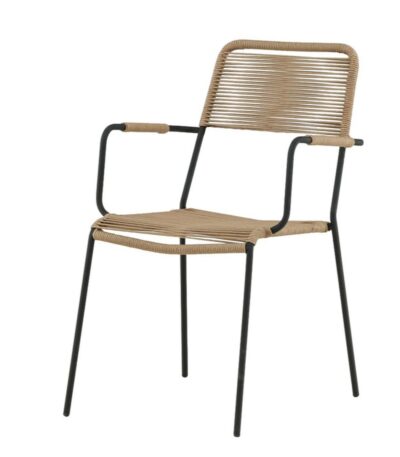 Chaise de jardin Lido en corde tressée empilable lot de 2 pour terrasse