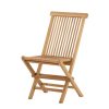 Chaise Jeanne en teck pliante lot de 2 pour terrasse et jardin