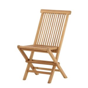 Chaise Jeanne en teck pliante lot de 2 pour terrasse et jardin