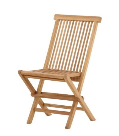 Chaise Jeanne en teck pliante lot de 2 pour terrasse et jardin