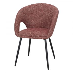 Chaise rembourrée verte Gina avec structure noire pour salle à manger.