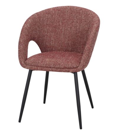Chaise rembourrée verte Gina avec structure noire pour salle à manger.