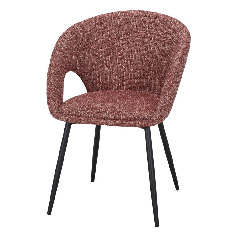 Chaise rembourrée verte Gina avec structure noire pour salle à manger.