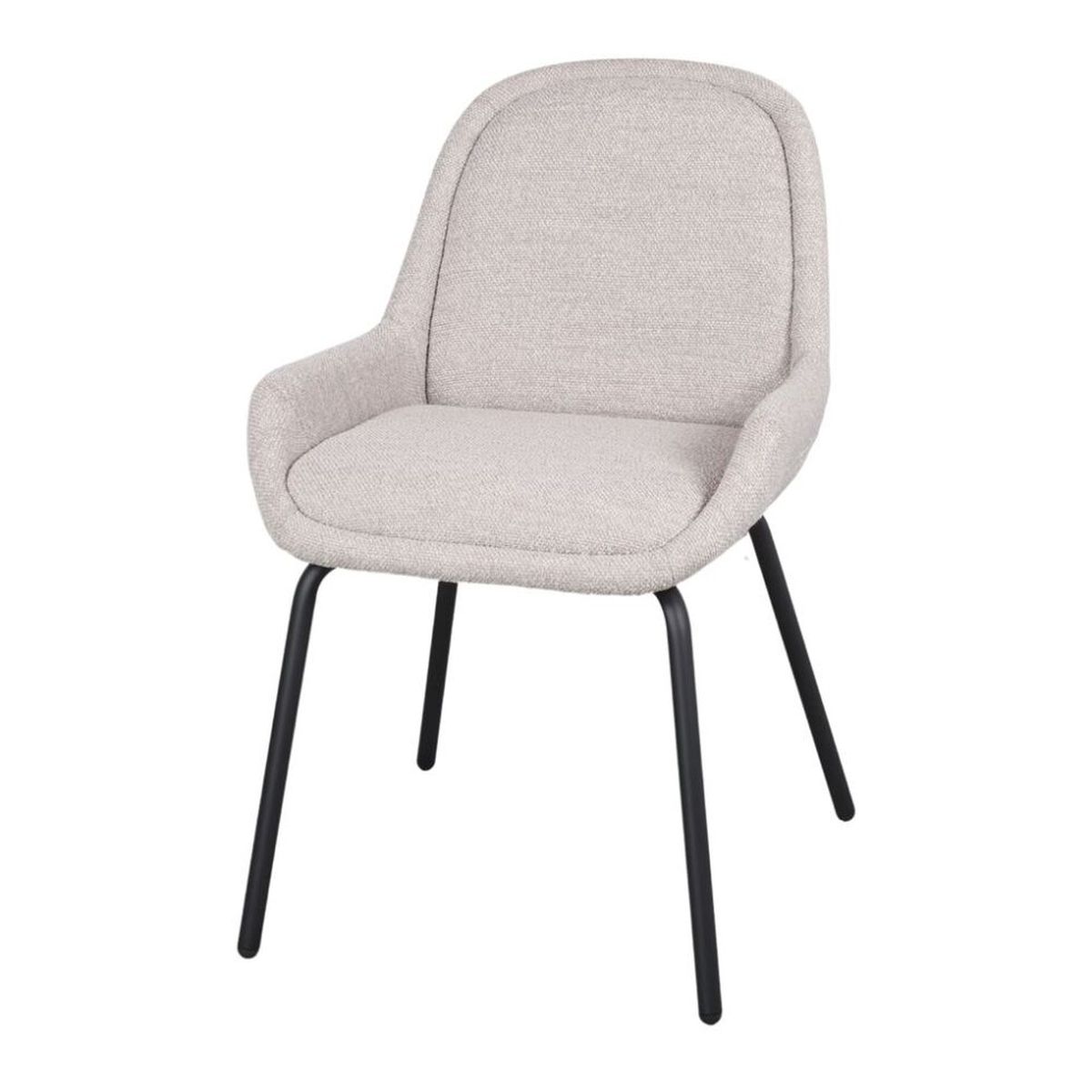 Chaise Olivia en tissu avec structure métal noir, chaise contemporaine avec accoudoirs pour intérieur