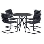 ensemble repas chelsy_esprit rotin home (4) Ensemble repas Chelsy avec table ronde et quatre chaises en métal.