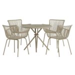 ensemble repas sibel_esprit rotin home (3) Ensemble repas Sibel beige avec table ronde et quatre chaises en métal