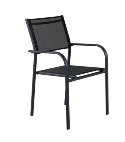 Fauteuil de jardin Sam en textilène empilable lot de 2 pour terrasse