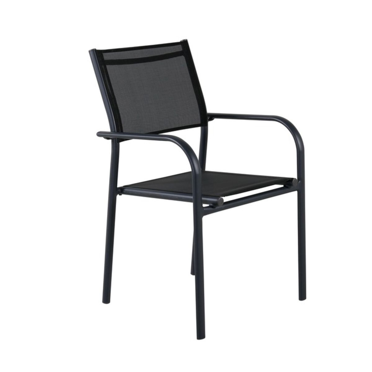 Fauteuil de jardin Sam en textilène empilable lot de 2 pour terrasse