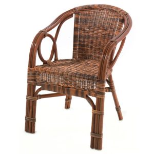 Fauteuil en rotin Oscar couleur miel, fauteuil rotin chaleureux pour salon ou véranda