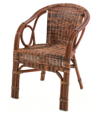 Fauteuil en rotin Oscar couleur miel, fauteuil rotin chaleureux pour salon ou véranda