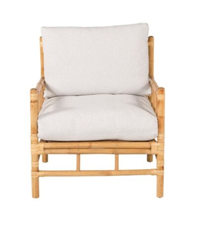 Fauteuil en rotin Sada avec coussins pour extérieur abrité ou véranda