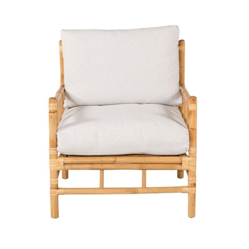 Fauteuil en rotin Sada avec coussins pour extérieur abrité ou véranda