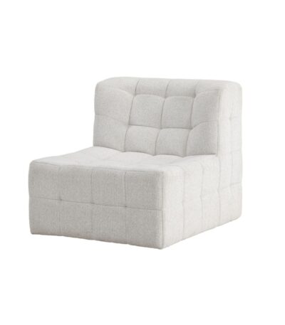 Fauteuil Marylou beige en tissu polyester, fauteuil design sans accoudoirs pour salon