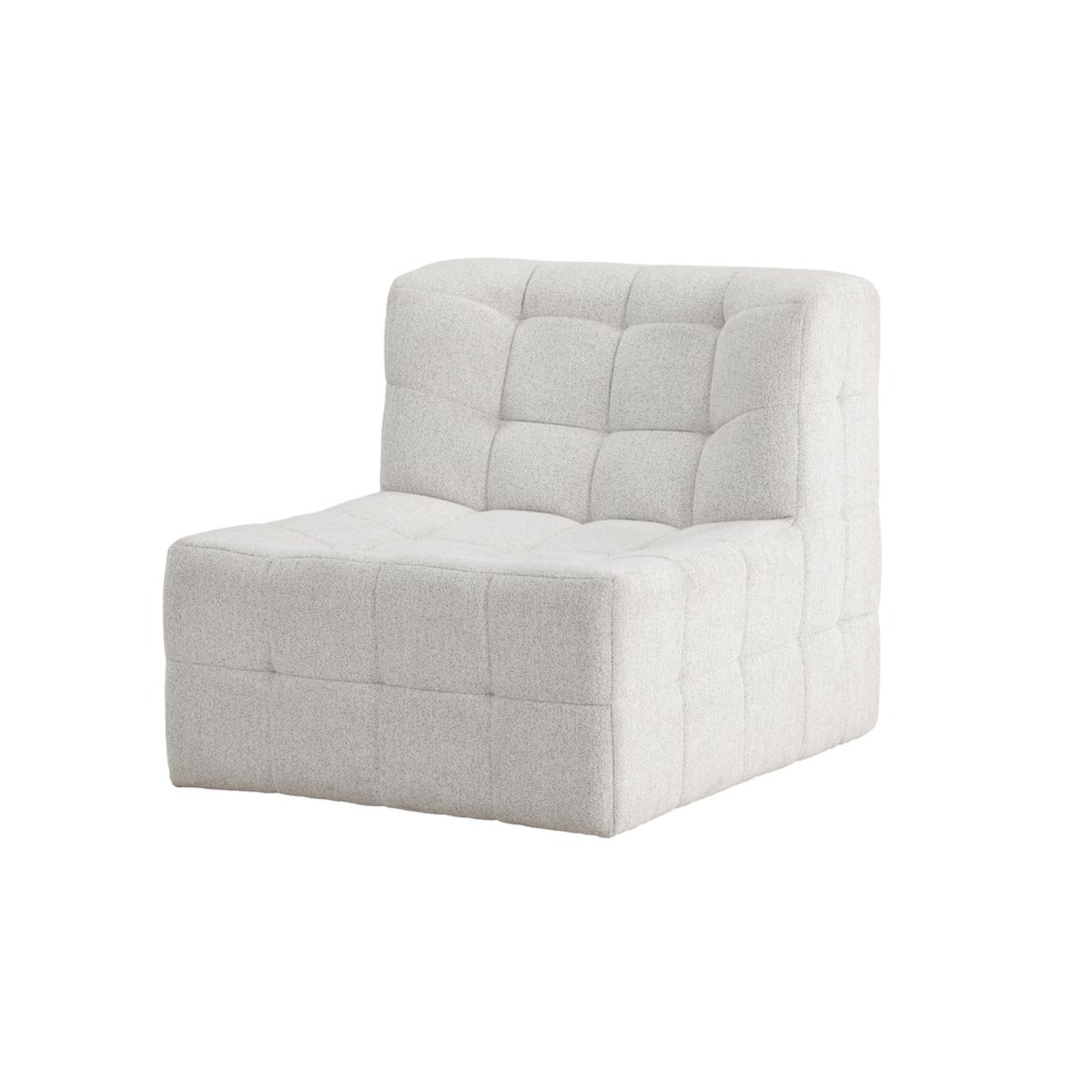 Fauteuil Marylou beige en tissu polyester, fauteuil design sans accoudoirs pour salon