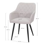 fauteuil tapissé cliford (13) Chaise rembourrée beige Cliford