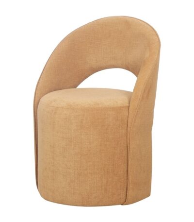 Pouf tissu Dune avec dossier arrondi, pouf design compact et enveloppant pour salon