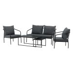 salon de jardin soren_esprit rotin home (6) Salon de jardin Soren en acier noir avec canapé, fauteuils et table basse pour terrasse moderne