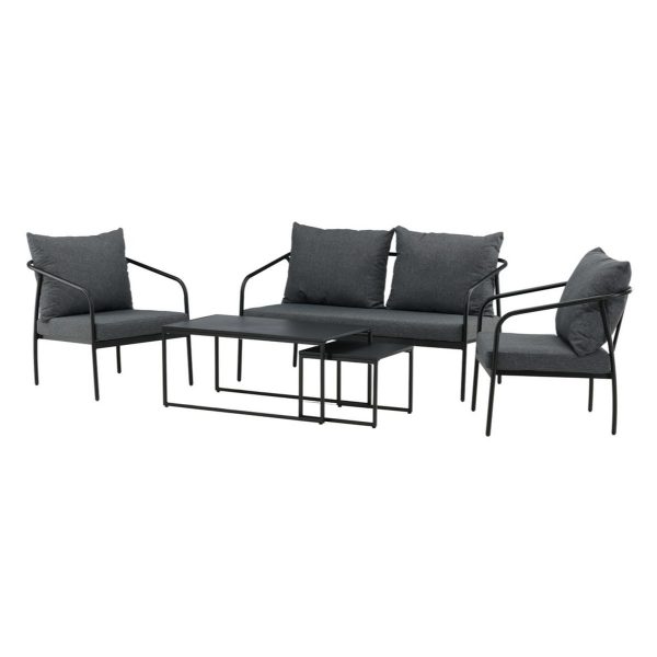 salon de jardin soren_esprit rotin home (6) Salon de jardin Soren en acier noir avec canapé, fauteuils et table basse pour terrasse moderne