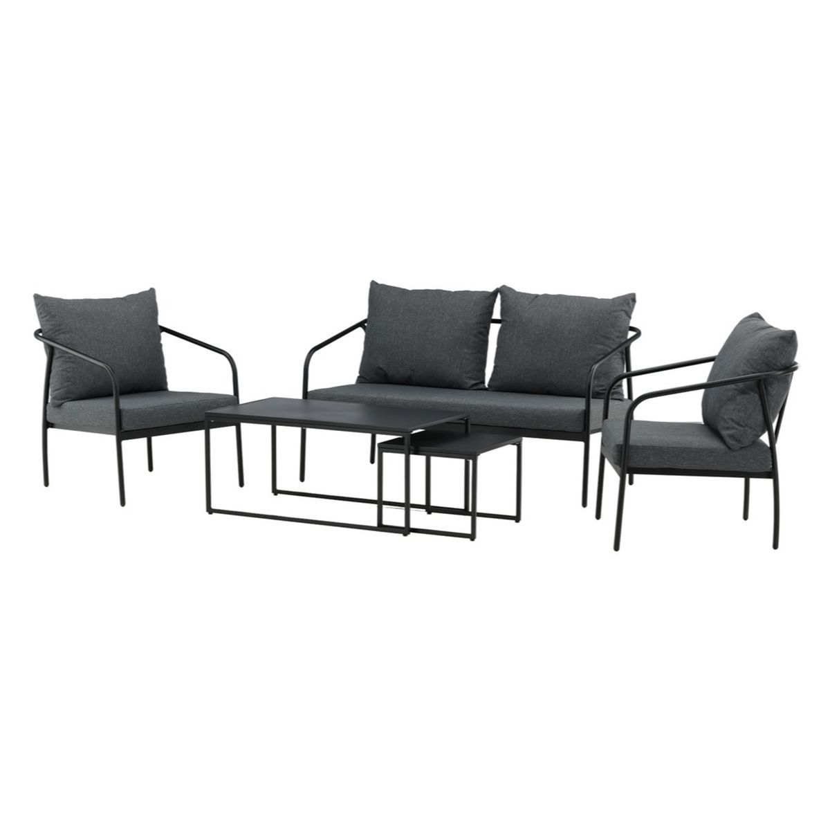 salon de jardin soren_esprit rotin home (6) Salon de jardin Soren en acier noir avec canapé, fauteuils et table basse pour terrasse moderne