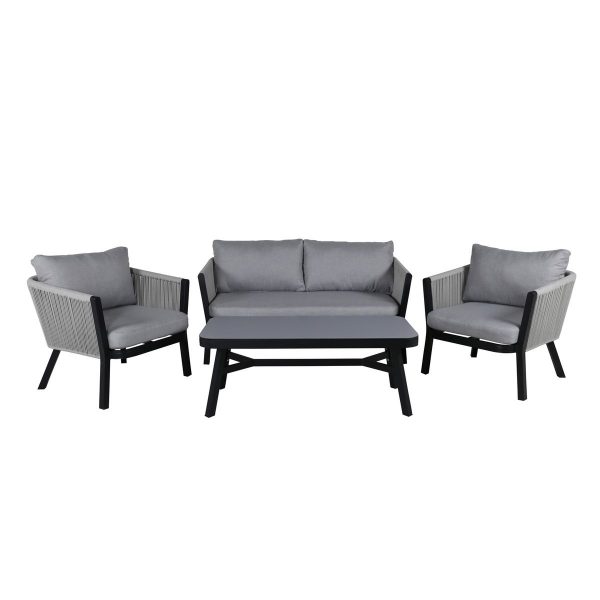 salon de jardin vita_esprit rotin home (16) Salon de jardin VITA en aluminium noir avec corde grise et coussins, ensemble extérieur moderne avec canapé, fauteuils et table basse