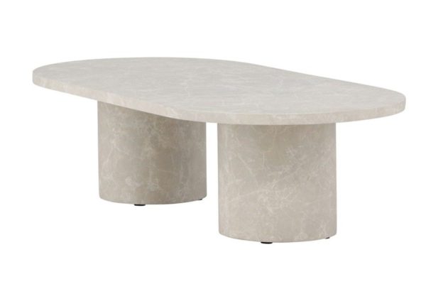 Table basse Alba beige 120 x 60 cm – Effet marbre