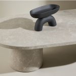 Table basse Alba beige 120 x 60 cm – Effet marbre